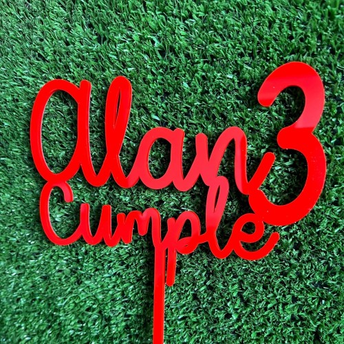 Topper acrílico cumpleaños personalizado