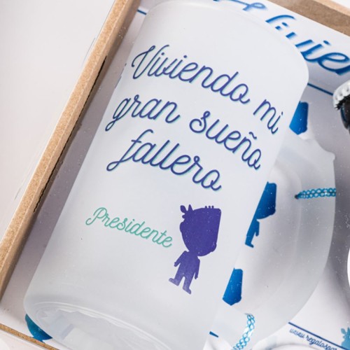 Kit de regalo para Presidente Fallero – con jarra personalizada, dulces y cerveza artesanal